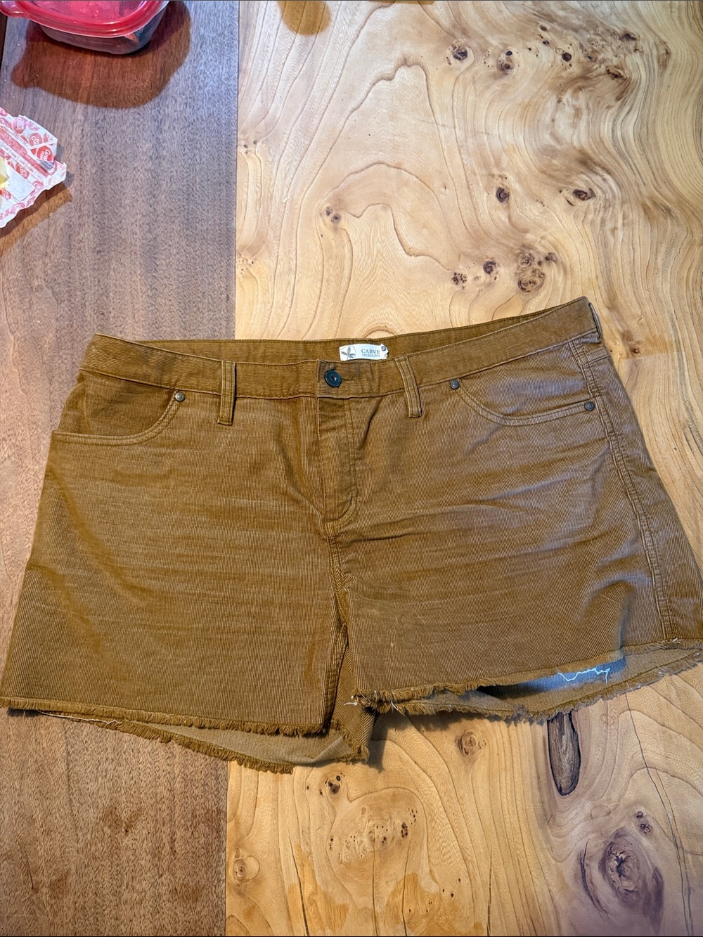 Carve Designs Oahu Brown Corduroy Frayed Hem Jean Shorts